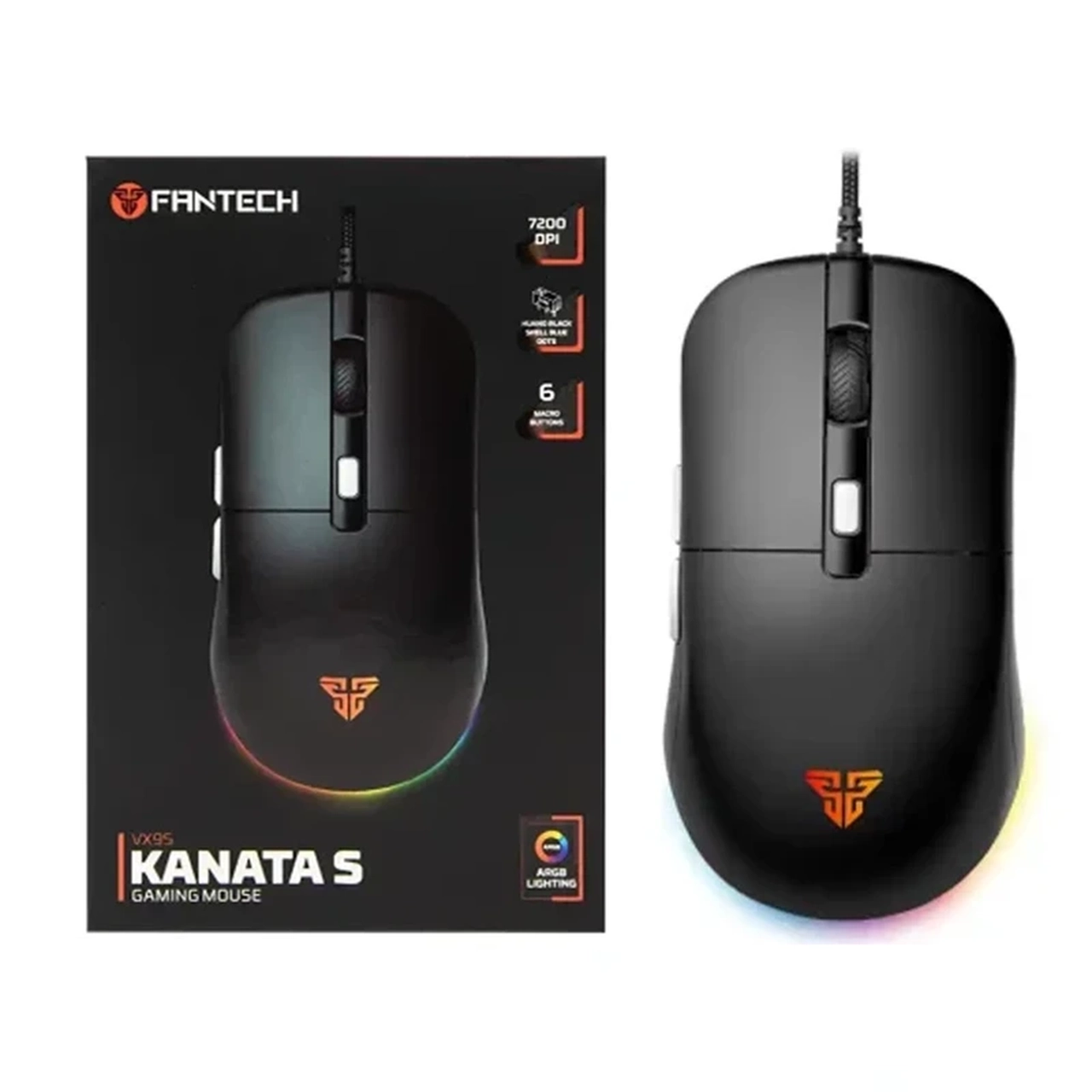 ماوس باسیم FANTECH مدل KANATAS VX95 - مشکی (گارانتی متین)