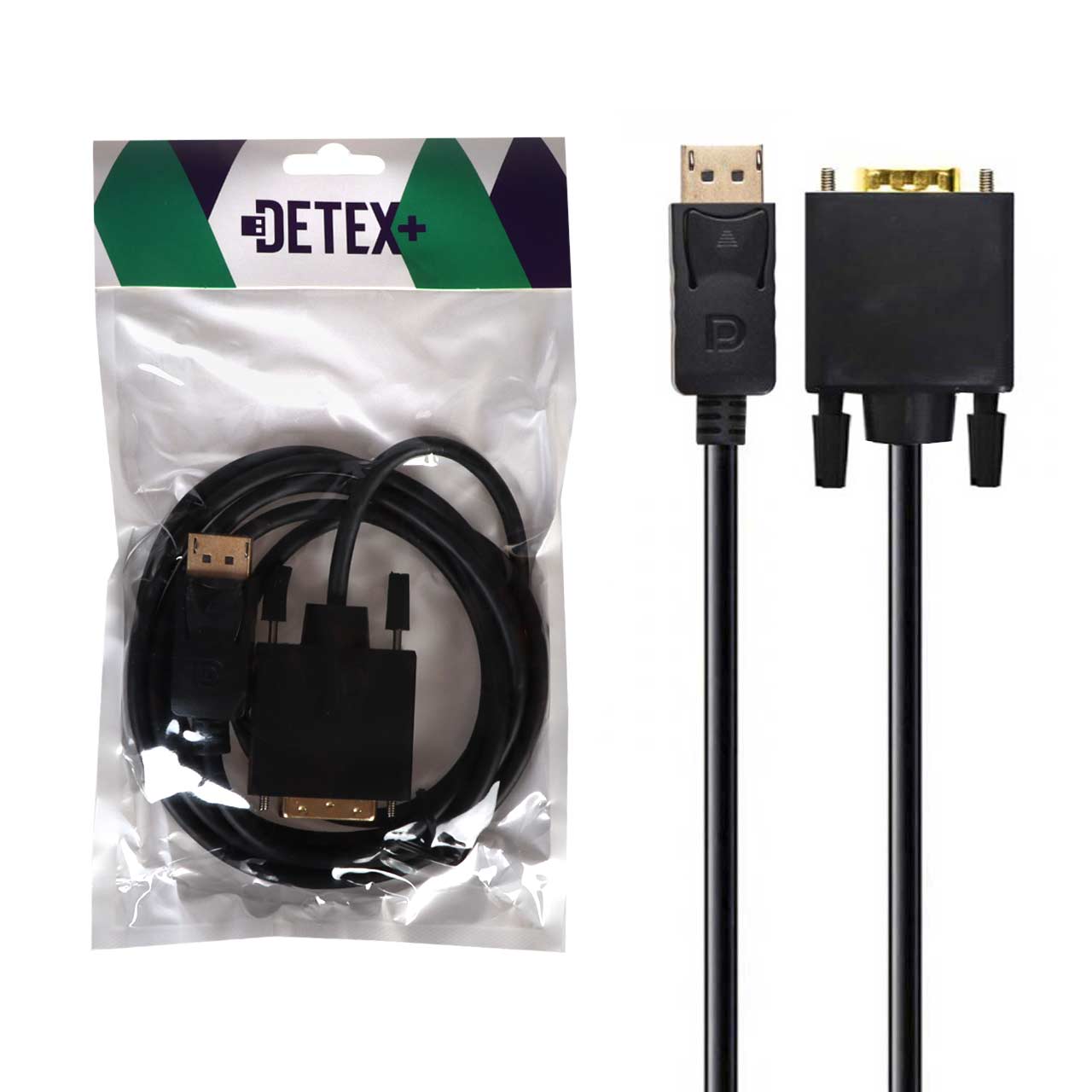 کابل 1.8 متری DETEX+ DP To DVI - مشکی