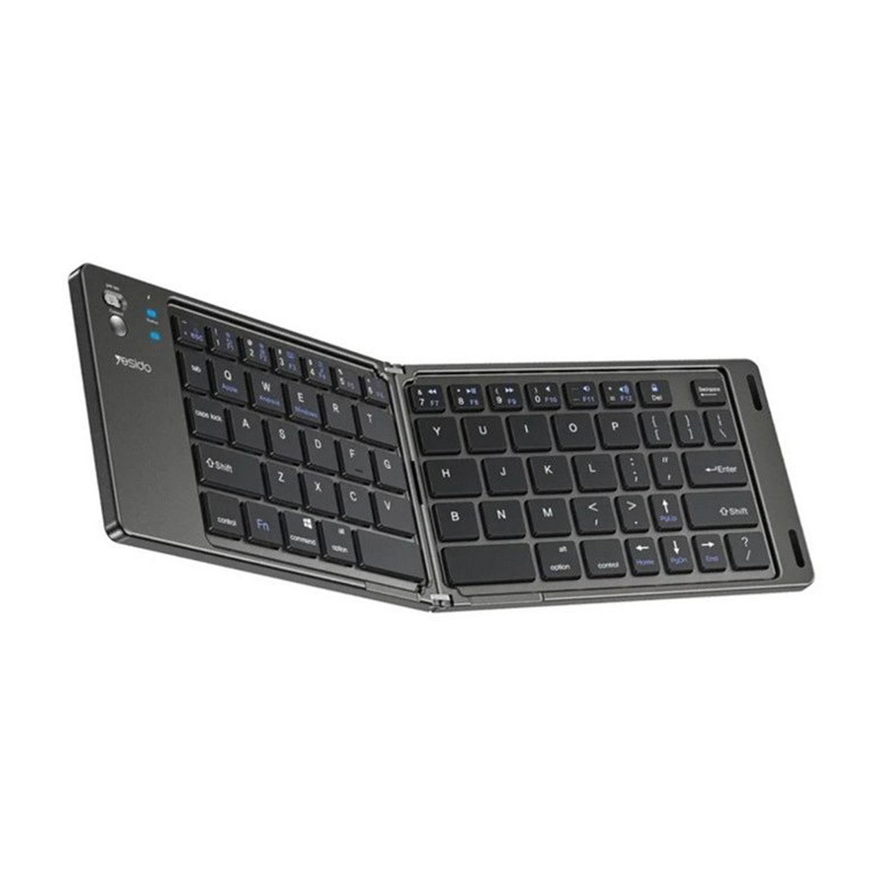مینی کیبورد بی سیم شارژی تاشو Yesido مدل KB27 - مشکی (گارانتی 12 ماه تعویض نیکان همراه)