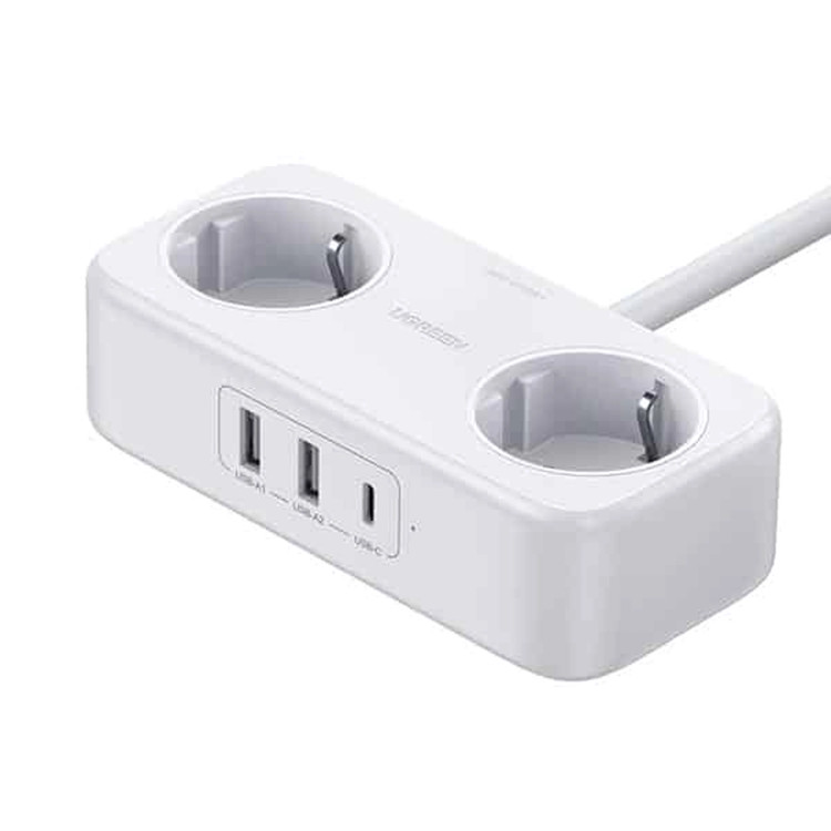چندراهی برق و شارژر رومیزی UGREEN مدل DigiNest Life (2A1C) CD280 30W - سفید (گارانتی 18 ماهه آسان پیشرو)(50683)