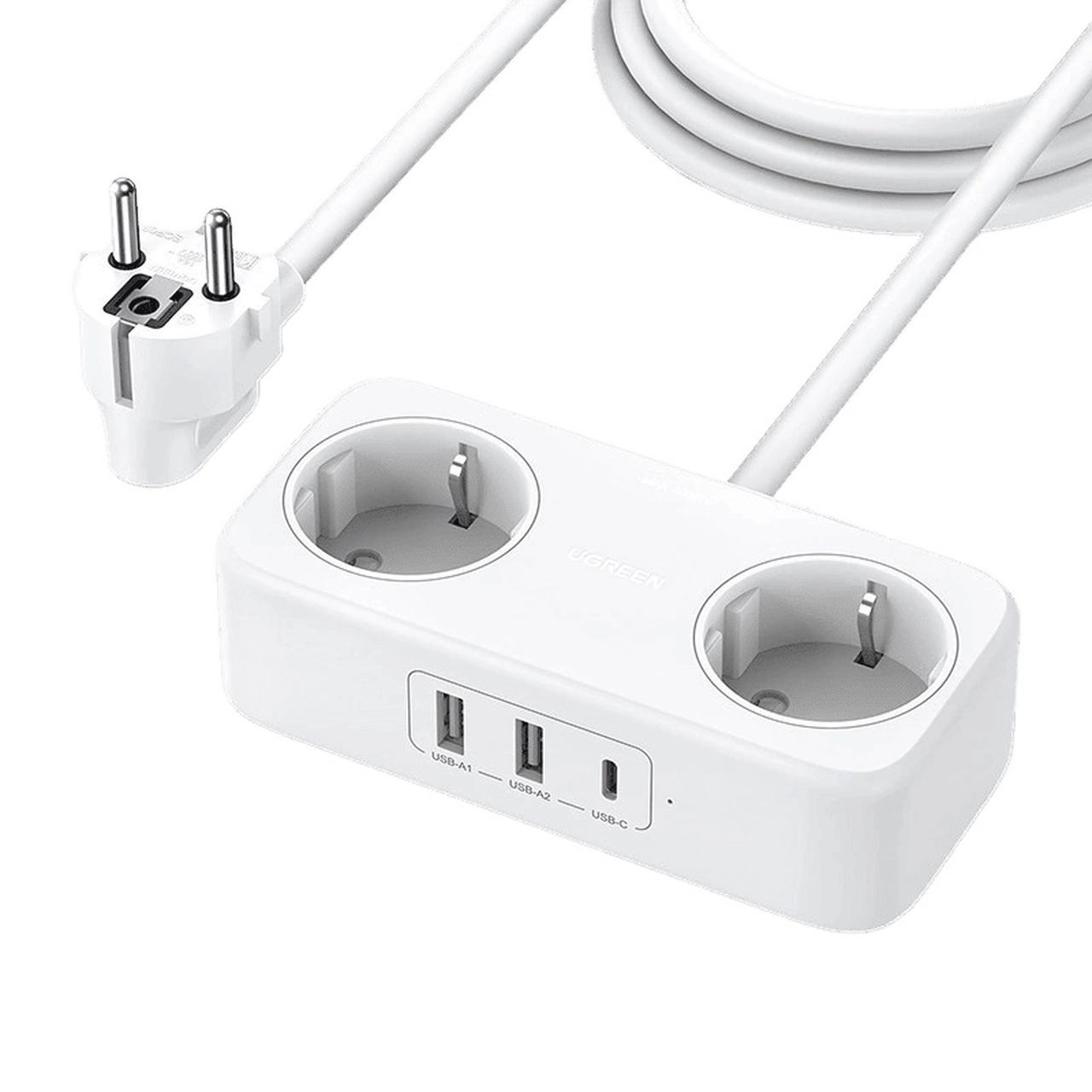 چندراهی برق و شارژر رومیزی UGREEN مدل DigiNest Life (2A1C) CD280 30W - سفید (گارانتی 18 ماهه آسان پیشرو)(50683)