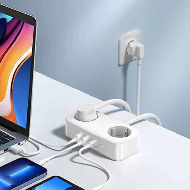 چندراهی برق و شارژر رومیزی UGREEN مدل DigiNest Life (2A1C) CD280 30W - سفید (گارانتی 18 ماهه آسان پیشرو)(50683)