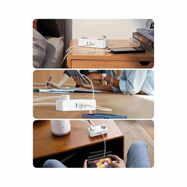 چندراهی برق و شارژر رومیزی UGREEN مدل DigiNest Life (2A1C) CD280 30W - سفید (گارانتی 18 ماهه آسان پیشرو)(50683)