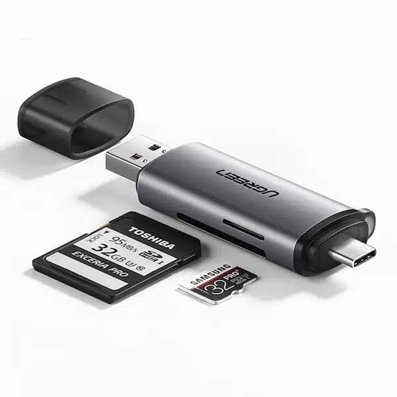 رم ریدر UGREEN Type-C/USB3.0 مدل CM185 - مشکی (گارانتی 18 ماهه آسان پیشرو)(50706)