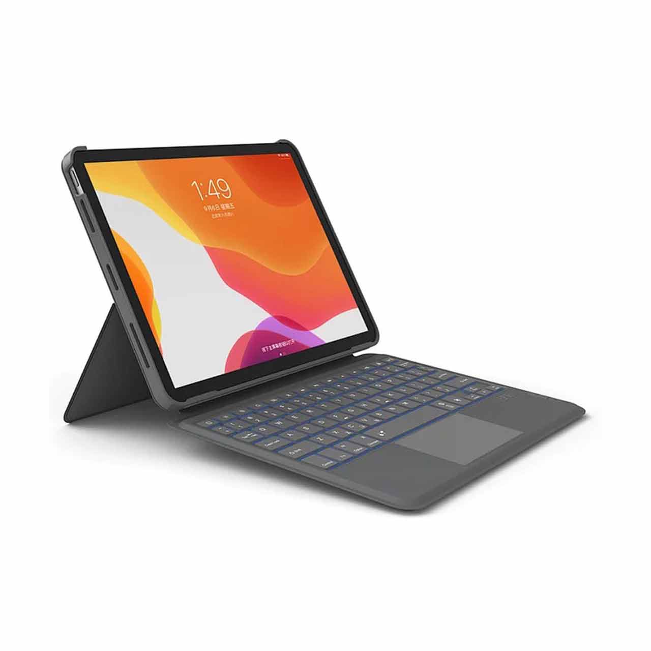 کاور کیبورد دار مغناطیسی بی سیم 10.5 و iPad 10.2 اینچ Wiwu مدل Combo - خاکستری MN