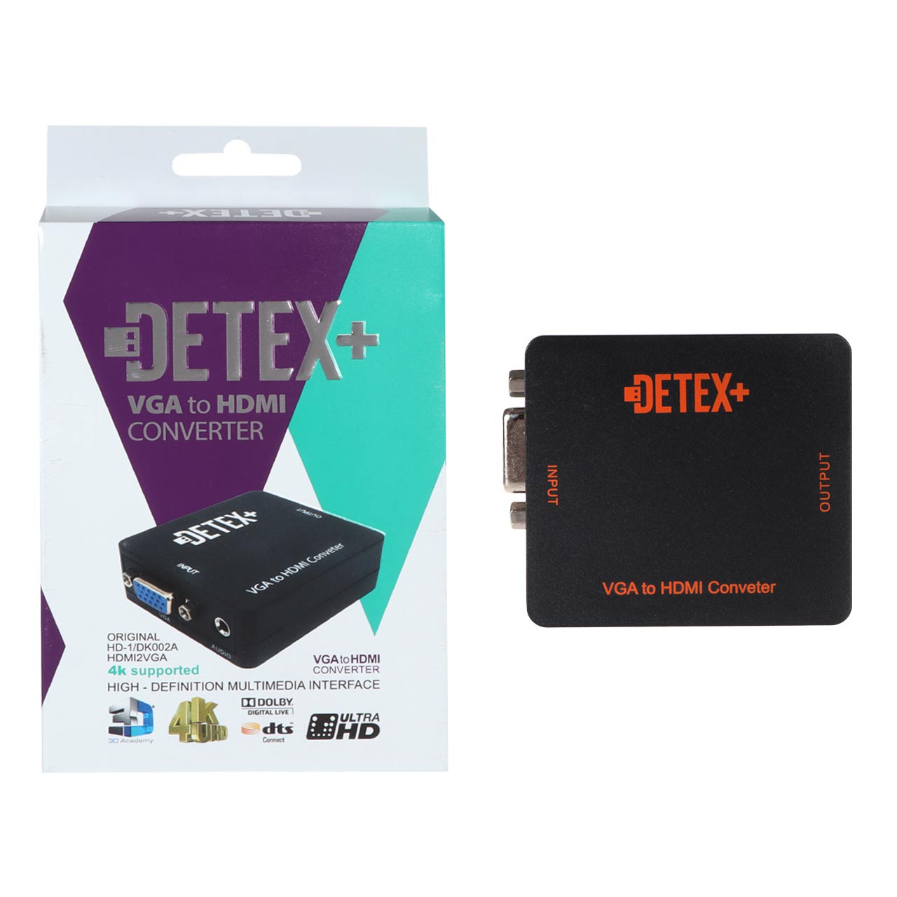 تبدیل DETEX+ VGA To HDMI - مشکی