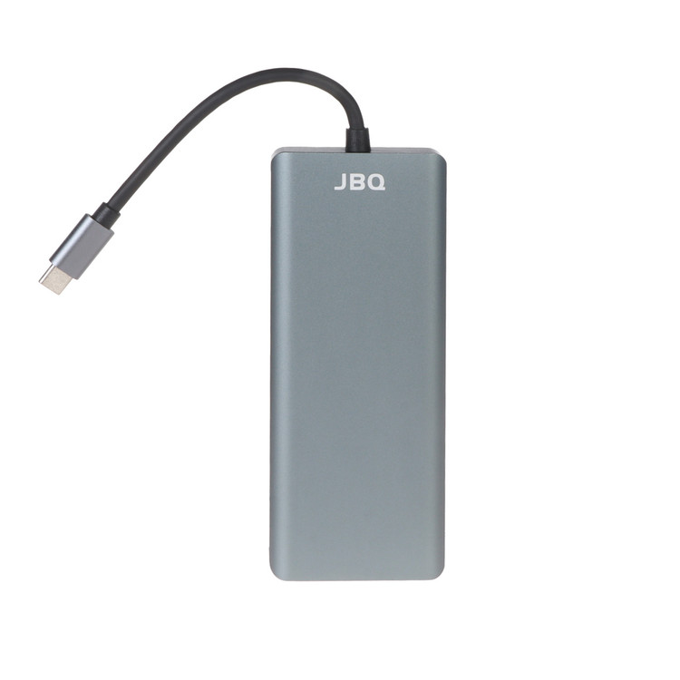 هاب 12 پورت JBQ Type-C مدل HD-1201 - خاکستری (گارانتی یکساله رصاصی)