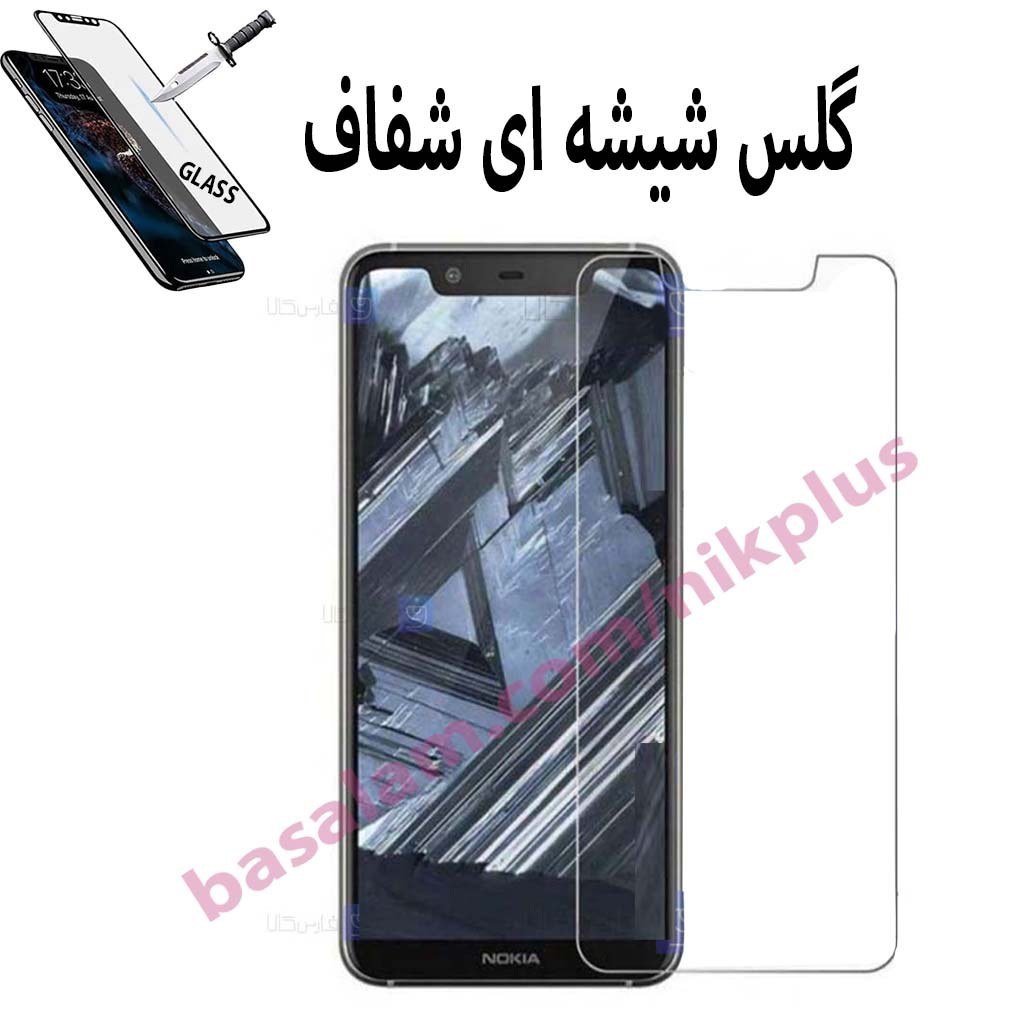 گلس شیشه ای شفاف گوشی نوکیا5.1پلاس-ضدخش nokia5.1plus