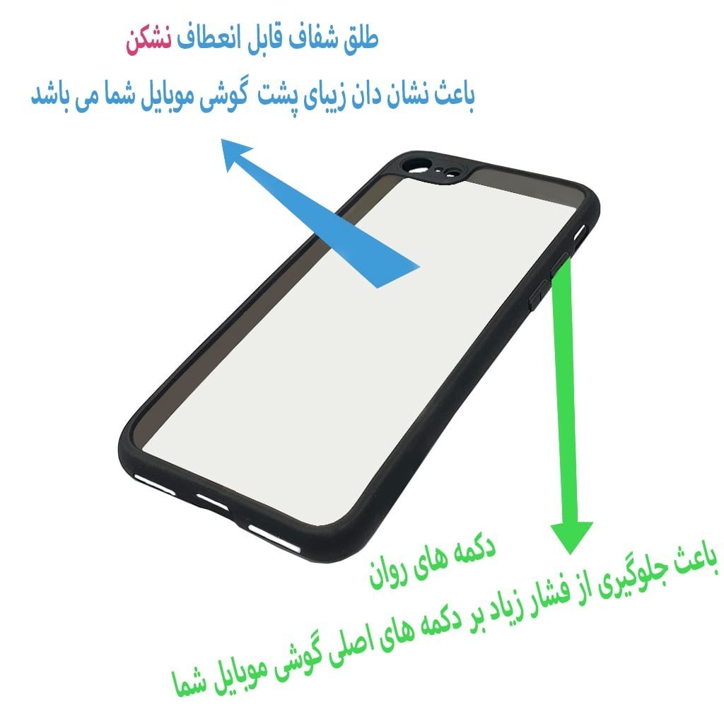 قاب گوشی موبایل اپل7-اپل8-ایفون7-ایفون8-آیفونse2020.مدل پشت شفاف