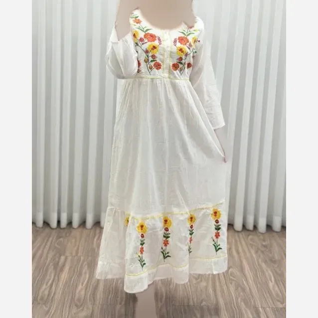 پیراهن گلدوزی هندی بلند SH7581