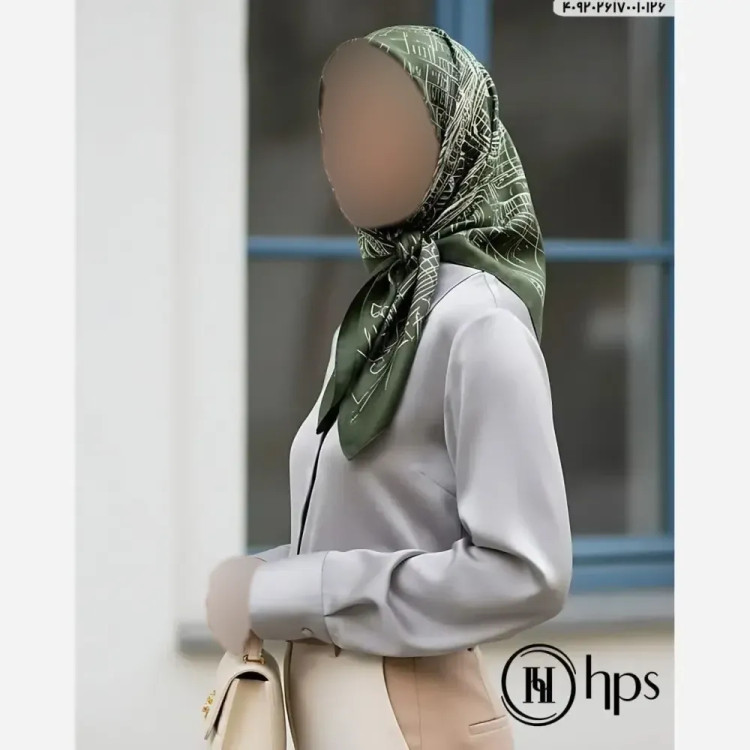 مینی اسکارف اسپرت ابریشم برند hps قواره 75 سانت ایستایی عالی