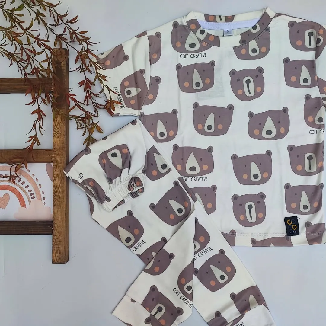 ست تیشرت و شلوار راحتی بچگانه طرح تدی