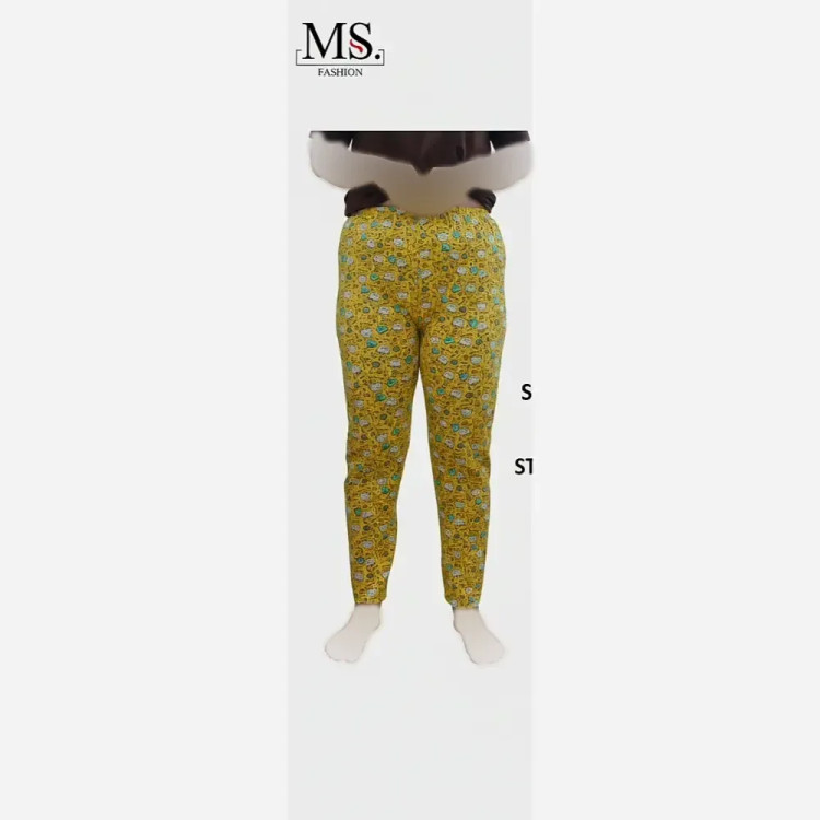 شلوار راحتی زنانه فانتزی قد 100 جنس پنبه اسپان قواره دار