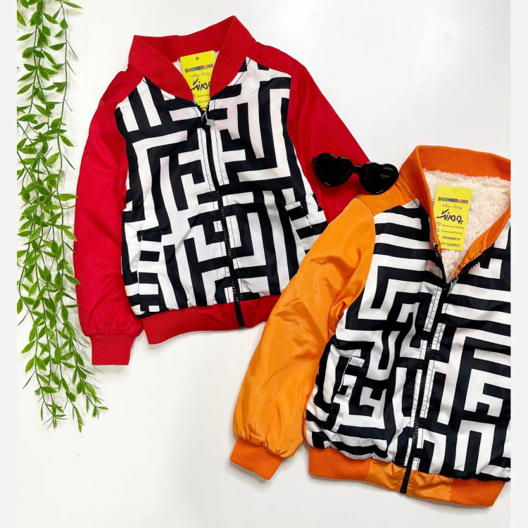 کاپشن بچگانه تو خز طرح شطرنجی