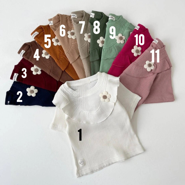 تیشرت دخترانه پنبه کبریتی گلدار سایز 2 تا 8 سال