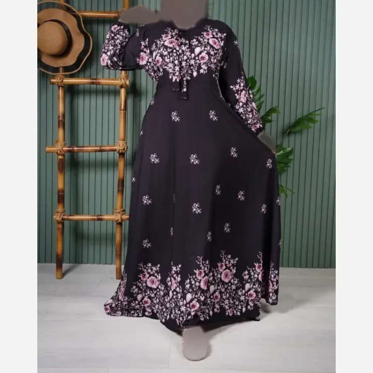 پیراهن کلوش عالیس صورتی R7571 (2)