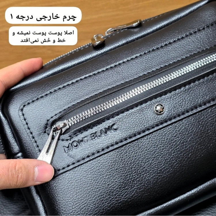 کیف دستی و دوشی پاسپورتی مونت بلانک چرم خارجی درجه یک (2)