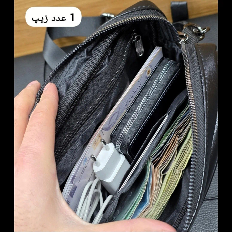 کیف دستی دوشی پاسپورتی مونت بلانک چرم خارجی درجه یک (2)