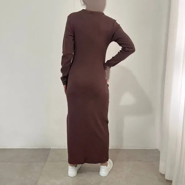 پیراهن ماکسی زنانه کبریتی آستین بلند مناسب سایز 38 تا 44 (2)