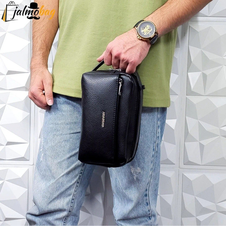 کیف دستی مردانه چرم صنعتی ضد خش شوزبگ دو خانه (2)