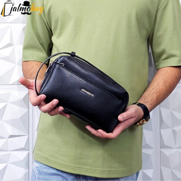کیف دستی مردانه چرم صنعتی ضد خش شوزبگ دو خانه (2)