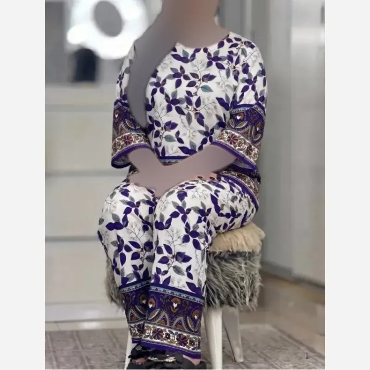 بلوز و شلوار نخی شیوان 7594 (2)