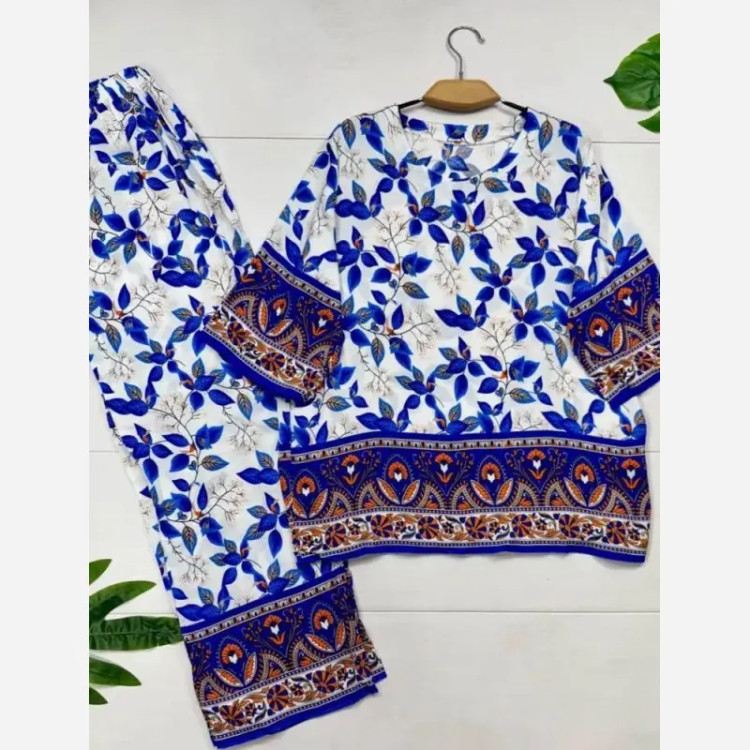 بلوز و شلوار نخی شیوان 7594 (2)