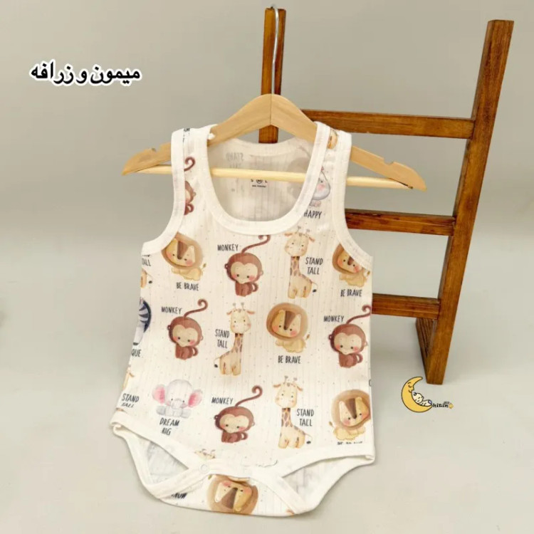 بادی رکابی زیردکمه نوزاد و کودک کوالا کیدز جنس نخ پنبه کبریتی (2)
