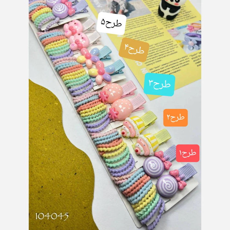 پک کش و گیره مو دخترانه (12 عدد کش و 2 عدد گیره انبری) (2)