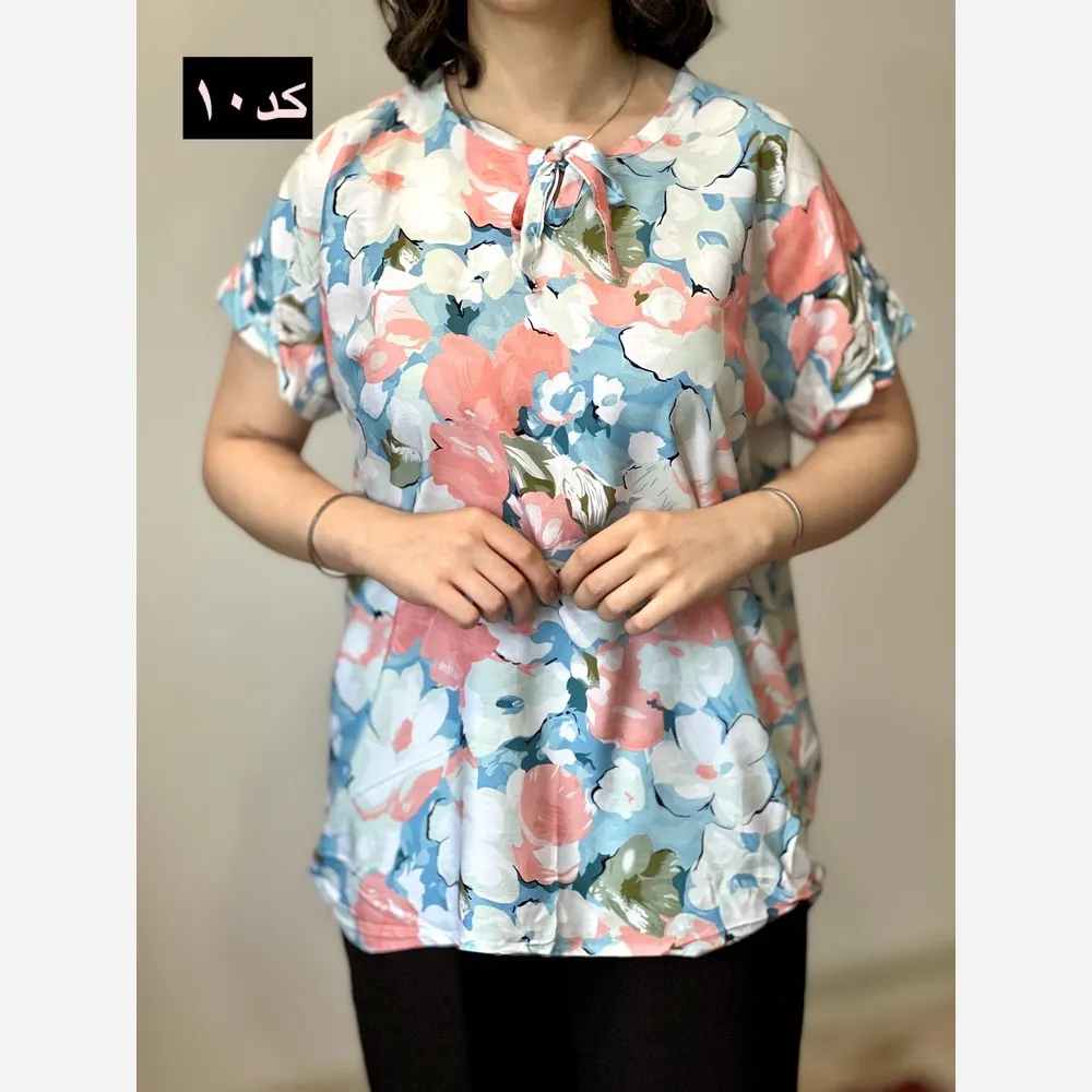 تیشرت نخی دلربا فری سایز زنانه خنک و لطیف (2)