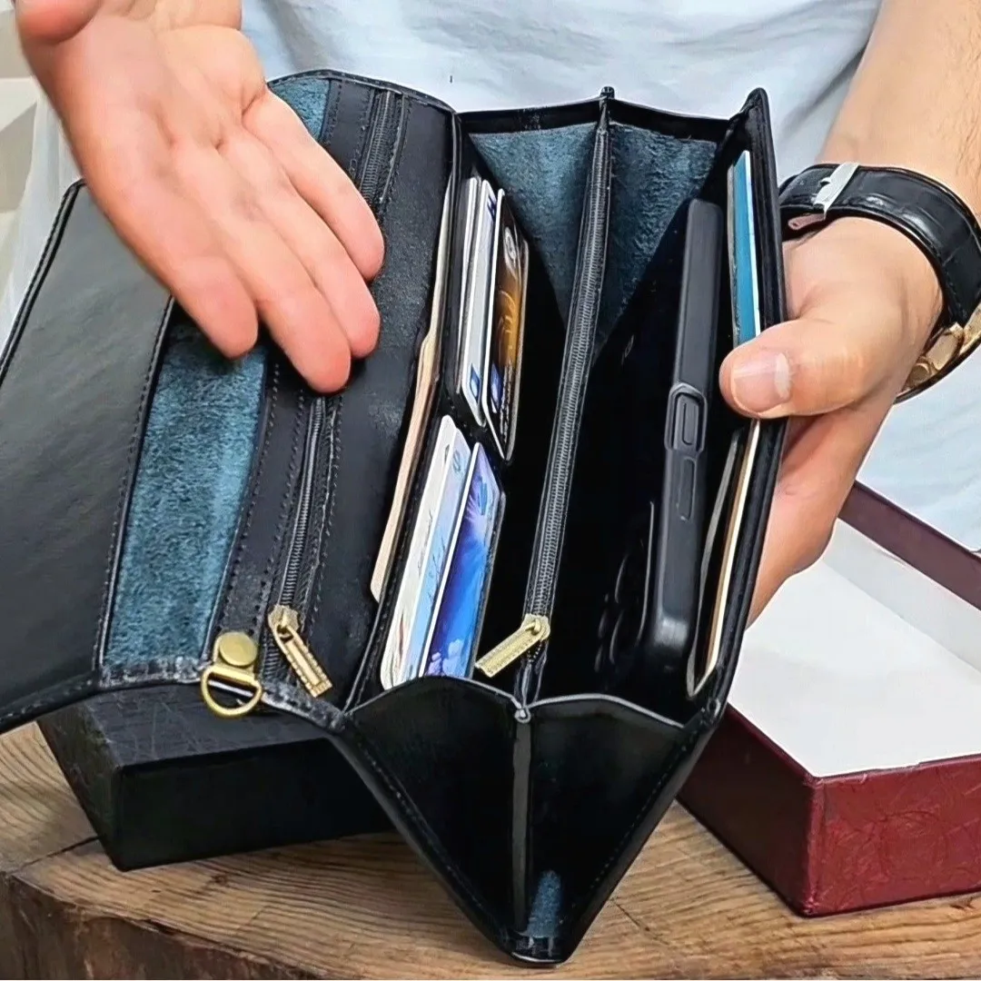 کیف دستی پاسپورتی چرم اصل گاوی مردانه (3)