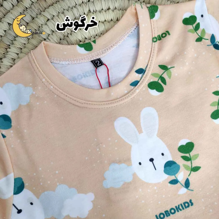 ست تیشرت و شلوار راحتی بچه گانه نخ پنبه آستین کوتاه (2)