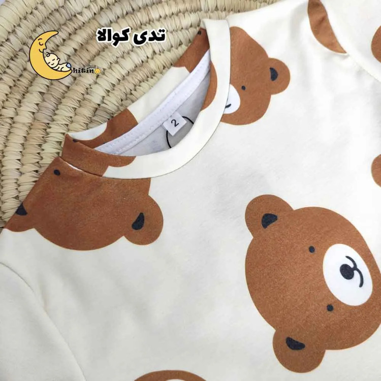 ست تیشرت و شلوار راحتی بچه گانه نخ پنبه آستین کوتاه (2)