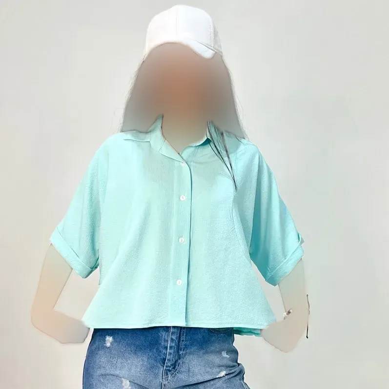 شومیز زنانه آستین کیمونو جنس ینزی خنک تابستانی رنگبندی پاستیلی (2)