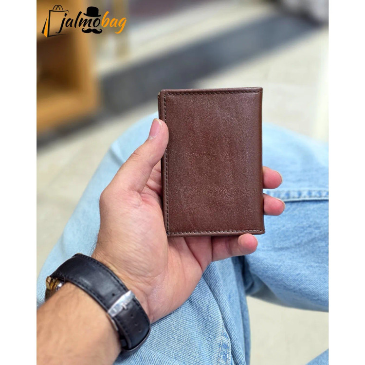 جاکارتی چرم طبیعی گاوی مدل برگی دارای 4 جای کارت (2)