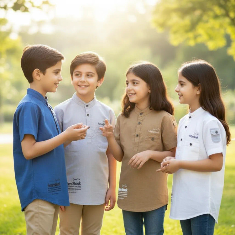 بلوز لینن اسپرت یقه فرنچ طرح future مناسب دختر و پسر 7 تا 12 سال (2)