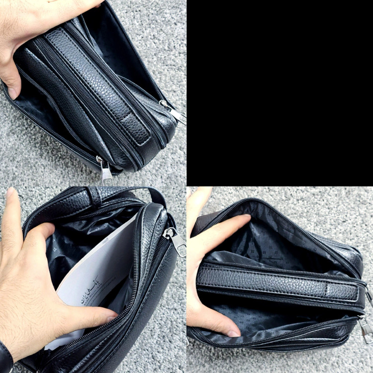 کیف دستی مردانه چرم صنعتی ضد خش دو خانه مدل شوزبگ (2)