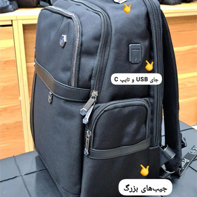 کوله پشتی وارداتی پرزیدنت ضد آب لپ تاپ دار سه خانه (3)