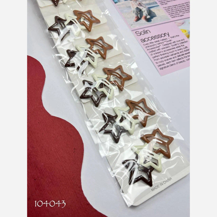 پک سه عددی گیره مو تق تقی طرح ستاره در سه رنگ مختلف (2)