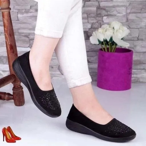 کفش زنانه راحتی مدل تینا برند چکاوک با رویه ماکروفایبر نگیندار و زیره PU سبک (2)