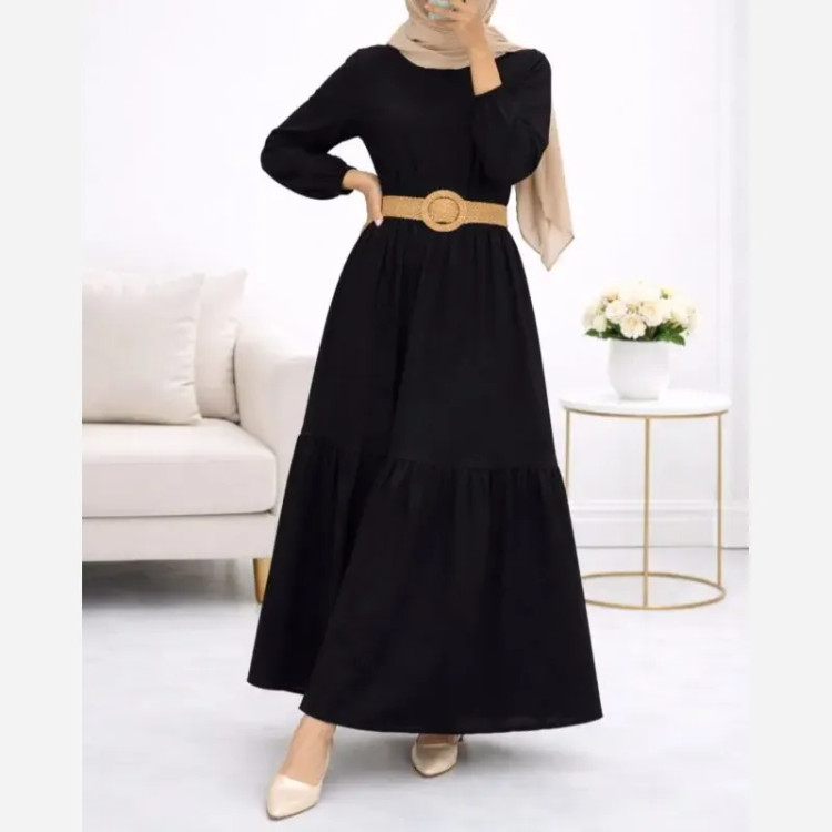 پیراهن ململ طرح آیدا یقه گره ای سایز 38 تا 48 (2)