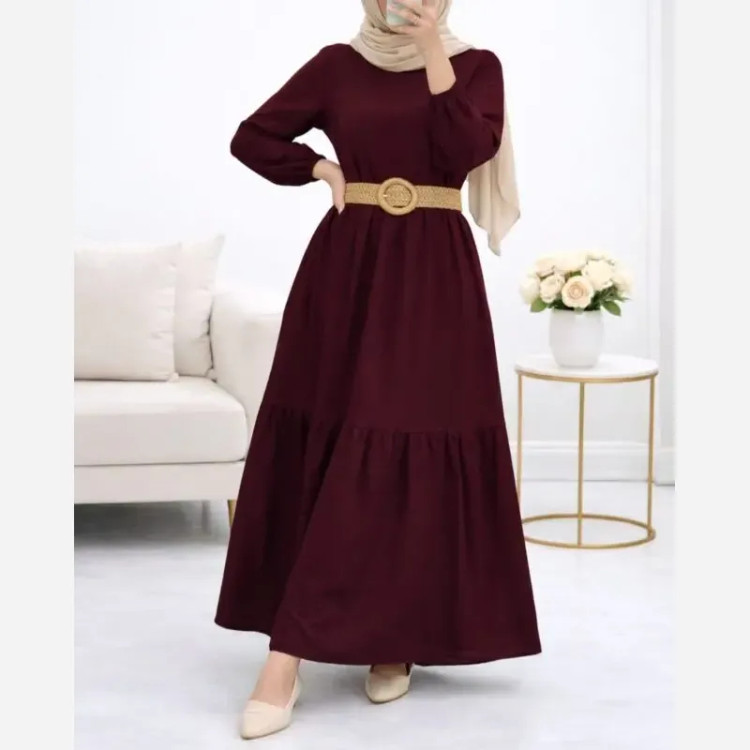 پیراهن ململ طرح آیدا یقه گره ای سایز 38 تا 48 (2)