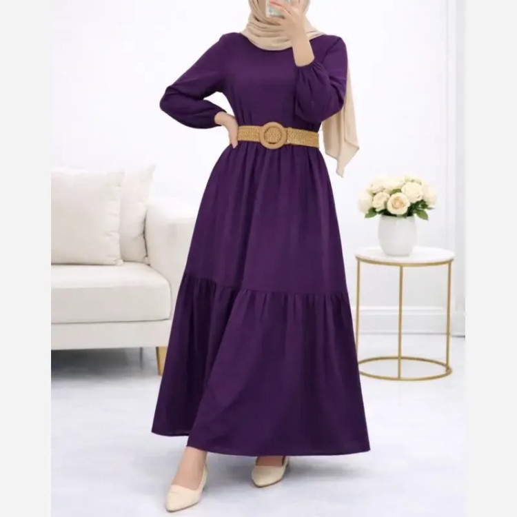پیراهن ململ طرح آیدا یقه گره ای سایز 38 تا 48 (2)