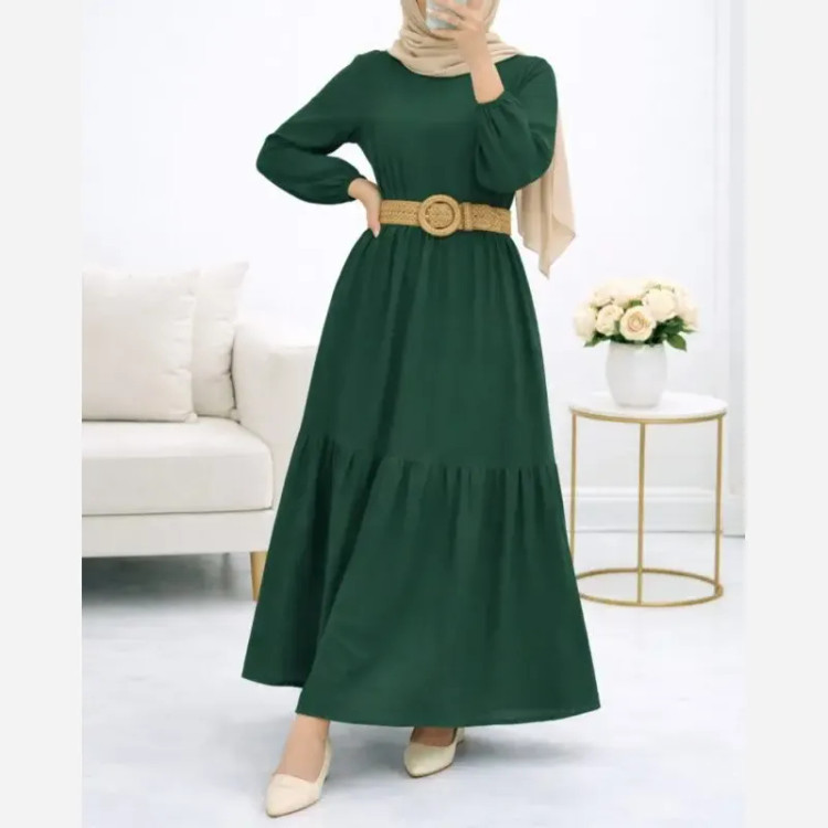 پیراهن ململ طرح آیدا یقه گره ای سایز 38 تا 48 (2)