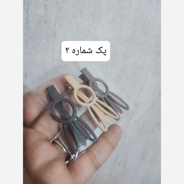 پک سه عددی گیره مو انبری دخترانه وارداتی در طرح های متنوع (2)