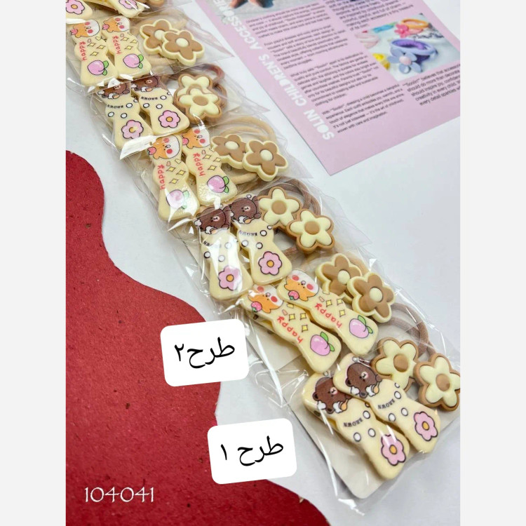 پک 4 عددی اکسسوری مو دخترانه شامل 2 عدد کش مو و 2 عدد گیره انبری وارداتی (2)