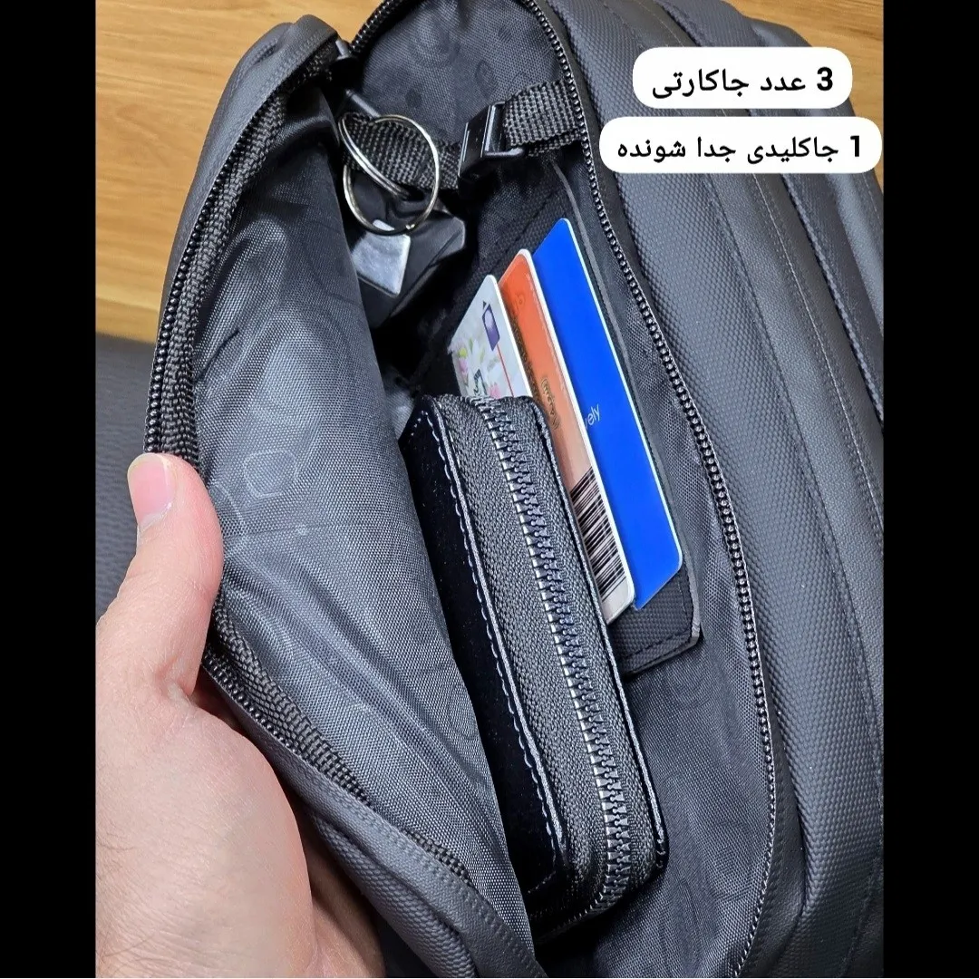 کیف دستی مردانه ضد آب گرین لاین جنس اسکین سیلیکون خارجی سه خانه (2)