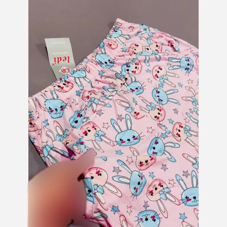 شلوار راحتی زنانه قواره بزرگ طرح فانتزی جنس پنبه گیاهی نرم و لطیف جیب دار و مچ دار سایز 38 تا 50 (2)