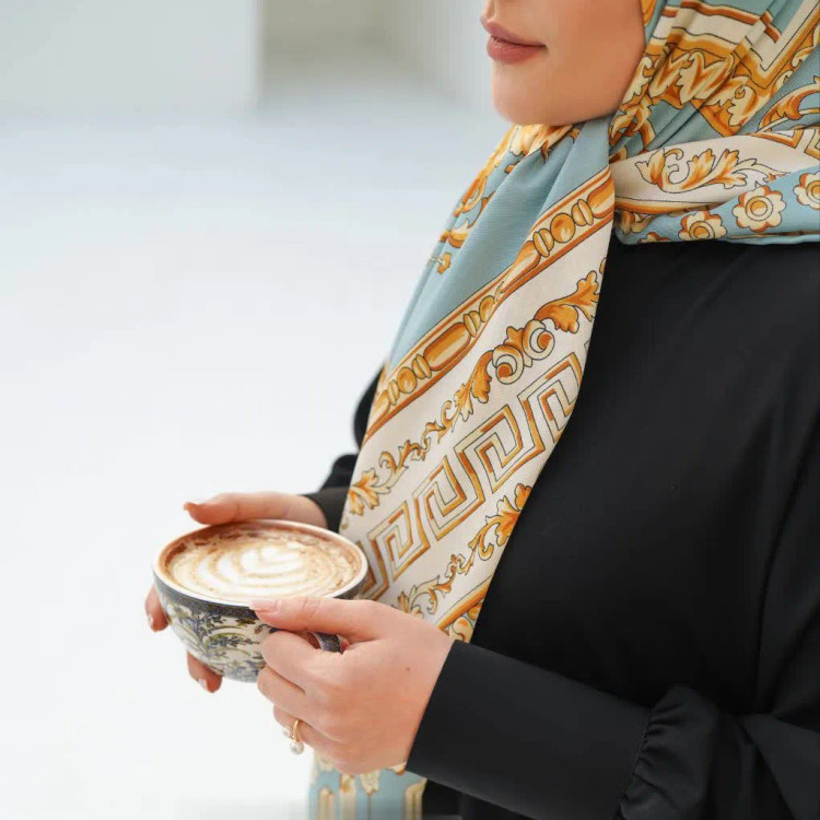 مانتو عبایی عربی مدل بهاره جنس کرپ سوپر الیزه یقه گرد (2)
