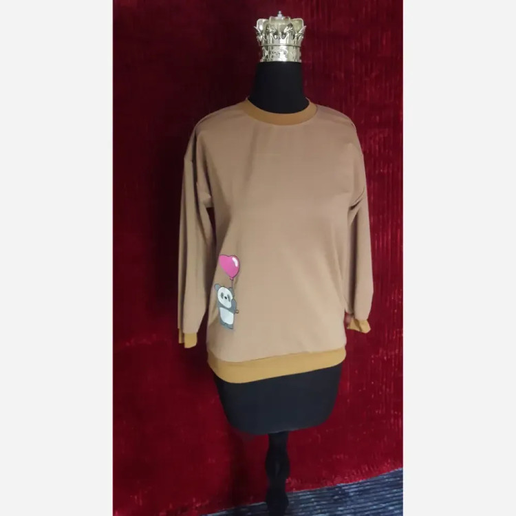 بلوز زنانه نخ پنبه طرح پاندا سایز بزرگ (2)